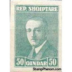 Albania 1925 ‭President Ahmed Zogu, Imperf, 50q-Stamps-Albania-StampPhenom