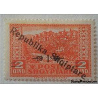 Albania 1925 View of Gjirokastër - overprinted & surcharged, 1q-Stamps-Albania-StampPhenom