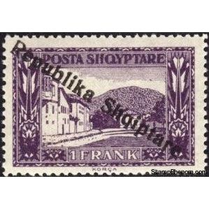 Albania 1925 View of Korce - overprinted-Stamps-Albania-StampPhenom