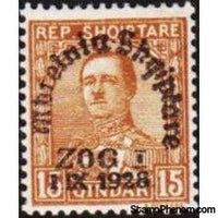 Albania 1928 King Zog I of Albania overprinted in black, 15q-Stamps-Albania-StampPhenom