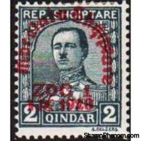 Albania 1928 King Zog I of Albania overprinted in red, 2q-Stamps-Albania-StampPhenom