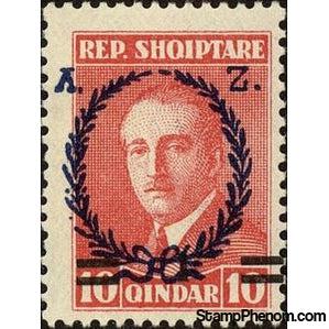 Albania 1928 ‭President Ahmed Zogu overprinted in black-Stamps-Albania-StampPhenom