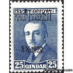 Albania 1929 King Zog I of Albania overprinted in black, 25q-Stamps-Albania-StampPhenom