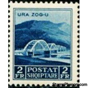 Albania 1930 Ahmed Zog Bridge over the Mat, 2f-Stamps-Albania-StampPhenom