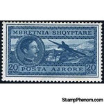 Albania 1930 King Zog and Airplane over Tirana, 20q-Stamps-Albania-StampPhenom