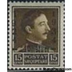 Albania 1934 King Zog I of Albania overprinted in black, 15q-Stamps-Albania-StampPhenom