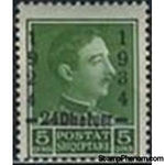 Albania 1934 King Zog I of Albania overprinted in black, 5q-Stamps-Albania-StampPhenom