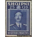 Albania 1938 King Zog I of Albania, 25q-Stamps-Albania-StampPhenom