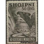 Albania 1938 ‭National emblems, 50q-Stamps-Albania-StampPhenom