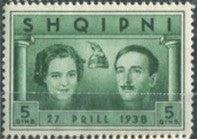 Albania 1938 Wedding of Countess Geraldine & King Zog I-Stamps-Albania-StampPhenom