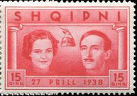 Albania 1938 Wedding of Countess Geraldine & King Zog I-Stamps-Albania-StampPhenom