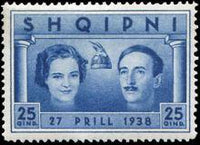 Albania 1938 Wedding of Countess Geraldine & King Zog I-Stamps-Albania-StampPhenom