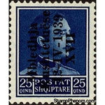 Albania 1939 King Zog I of Albania overprinted in black, 25q-Stamps-Albania-StampPhenom