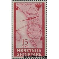 Albania 1940 Map of Albania Showing Air Routes-Stamps-Albania-StampPhenom