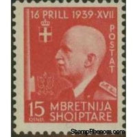 Albania 1942 ‭King Victor Emmanuel III, 15q-Stamps-Albania-StampPhenom