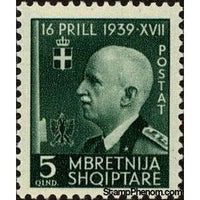 Albania 1942 ‭King Victor Emmanuel III, 5q-Stamps-Albania-StampPhenom