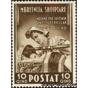 Albania 1943 Nurse and Child, 10+10q-Stamps-Albania-StampPhenom