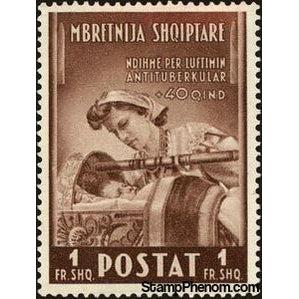 Albania 1943 Nurse and Child, 1+0.40f-Stamps-Albania-StampPhenom