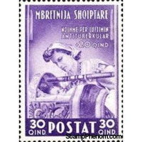 Albania 1943 Nurse and Child,30+20q-Stamps-Albania-StampPhenom