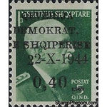 Albania 1945 King Victor Emmanuel III surcharged in black, 0.40f-Stamps-Albania-StampPhenom