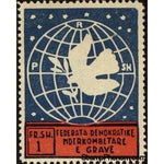 Albania 1946 ‭Globe, dove and olive branch, 1f-Stamps-Albania-StampPhenom