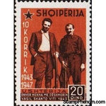 Albania 1947 Enver Hoxha and Vasil Shanto-Stamps-Albania-StampPhenom