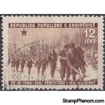 Albania 1947 ‭Infantry column, 12L-Stamps-Albania-StampPhenom