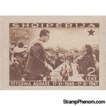 Albania 1947 Scenes of the Implementation, Imperf, 2L-Stamps-Albania-StampPhenom