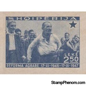 Albania 1947 Scenes of the Implementation, Imperf, 2.50L-Stamps-Albania-StampPhenom