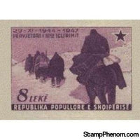 Albania 1947 ‭Winter advance, Imperf, 8L-Stamps-Albania-StampPhenom