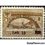 Albania 1948 Berat Bridge surcharged in black, 12L on 40q-Stamps-Albania-StampPhenom