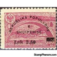 Albania 1948 Berat Bridge surcharged in black, 2.50L-Stamps-Albania-StampPhenom