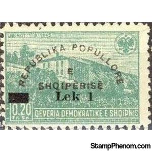 Albania 1948 Country House, Labinot surcharged in black, 1L-Stamps-Albania-StampPhenom