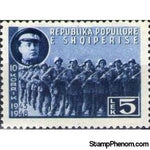 Albania 1948 Enver Hoxha and Fighters on the March, 5L-Stamps-Albania-StampPhenom