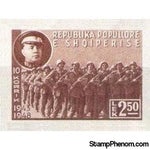 Albania 1948 Enver Hoxha and Fighters on the March, Imperf, 2.50L-Stamps-Albania-StampPhenom