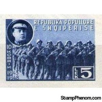 Albania 1948 Enver Hoxha and Fighters on the March, Imperf, 5L-Stamps-Albania-StampPhenom