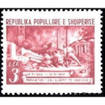 Albania 1949 Battle scene, 3L-Stamps-Albania-StampPhenom