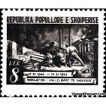 Albania 1949 Battle scene, 8L-Stamps-Albania-StampPhenom