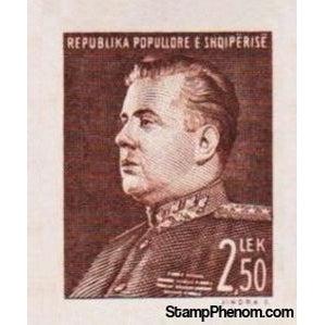 Albania 1949 President E. Hoxha, Imperf, 2.50L-Stamps-Albania-StampPhenom