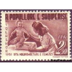 Albania 1951 Baby on the scales, 2.50L-Stamps-Albania-StampPhenom