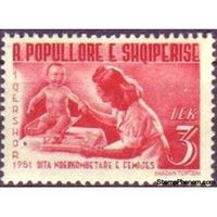 Albania 1951 Baby on the scales, 3L-Stamps-Albania-StampPhenom