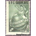 Albania 1951 Child and Globe, 2L-Stamps-Albania-StampPhenom