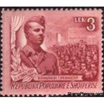 Albania 1951 Enver Hoxha during a Speech, 3L-Stamps-Albania-StampPhenom