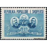 Albania 1956 Teachers: Pandeli Sotiri, Petro Nini Luarasi, and Nuci Naci-Stamps-Albania-StampPhenom