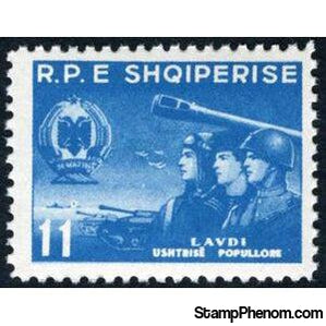 ‭Albania 1958 Airman, sailor, soldier and tank-Stamps-Albania-StampPhenom