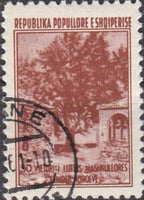 Albania 1958 Buidings and tree, Mashkullorë-Stamps-Albania-StampPhenom