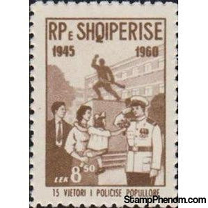 Albania 1960 ‭Liberation monument, Tirana, family and policeman-Stamps-Albania-StampPhenom