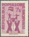 Albania 1961 Workers and Peasant Woman with Flag Emblem on XX-Stamps-Albania-StampPhenom