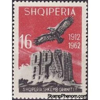 Albania 1962 Golden Eagle (Aquila chrysaetos) over Letters“RPSH“-Stamps-Albania-StampPhenom