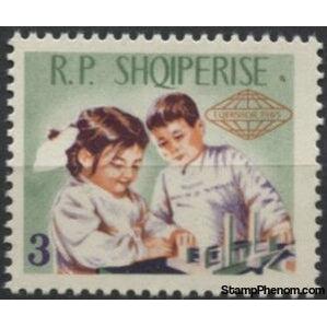 Albania 1965 Boy and girl at play-Stamps-Albania-StampPhenom